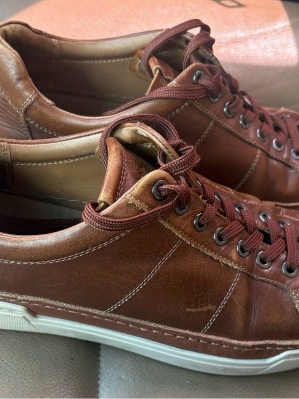 Allen Edmonds Port Washington Men's 10.5 Casual Leather Sneakers - Brown